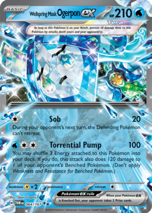 Pokémon TCG Wellspring Mask Ogerpon ex – TWM 064/167 Double Rare Holo – EN