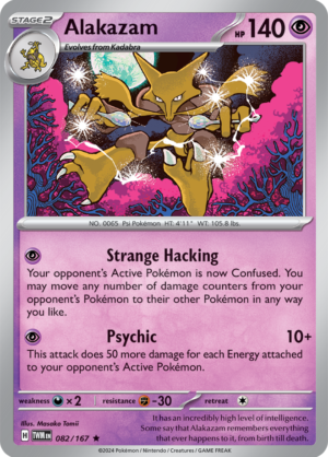 Pokémon TCG Alakazam – TWM 082/167 Rare Holo – EN