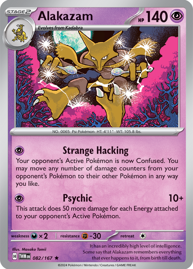 Pokémon TCG Alakazam – TWM 082/167 Rare Holo – EN