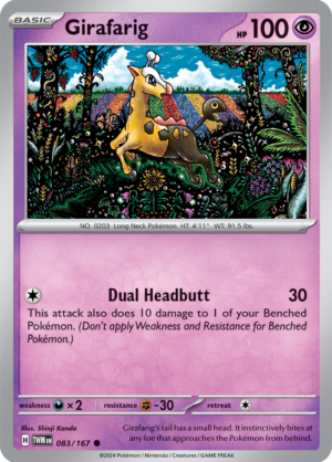 Pokémon TCG Girafarig – TWM 083/167 Common Regular – EN