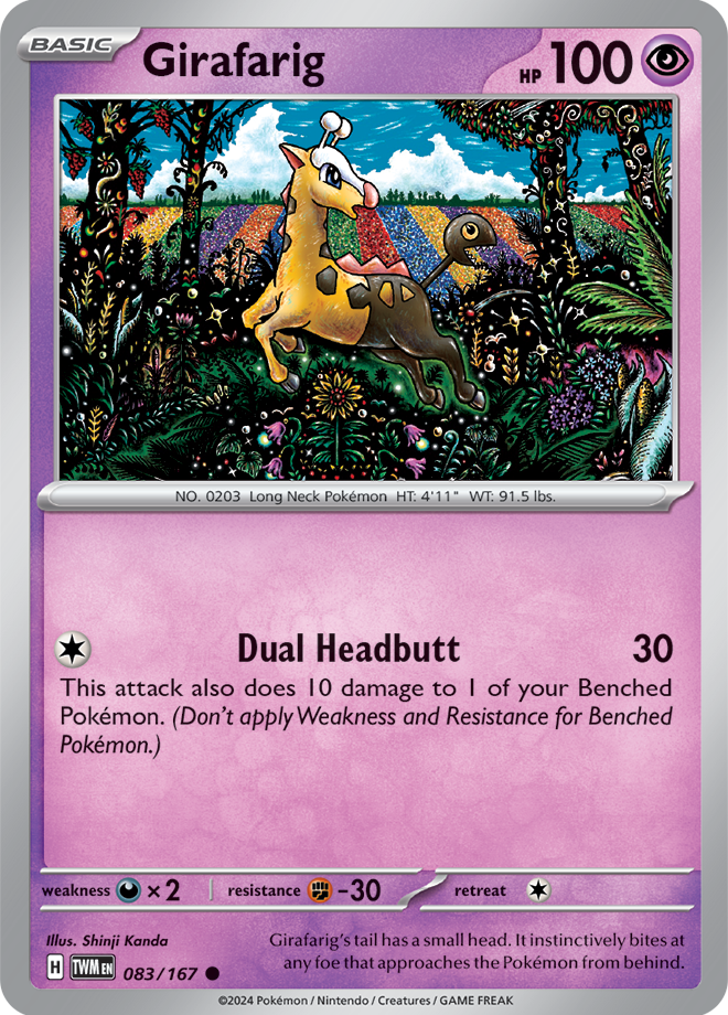 Pokémon TCG Girafarig – TWM 083/167 Common Regular – EN