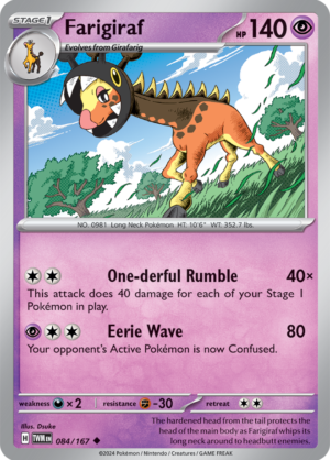 Pokémon TCG Farigiraf – TWM 084/167 Uncommon Regular – EN