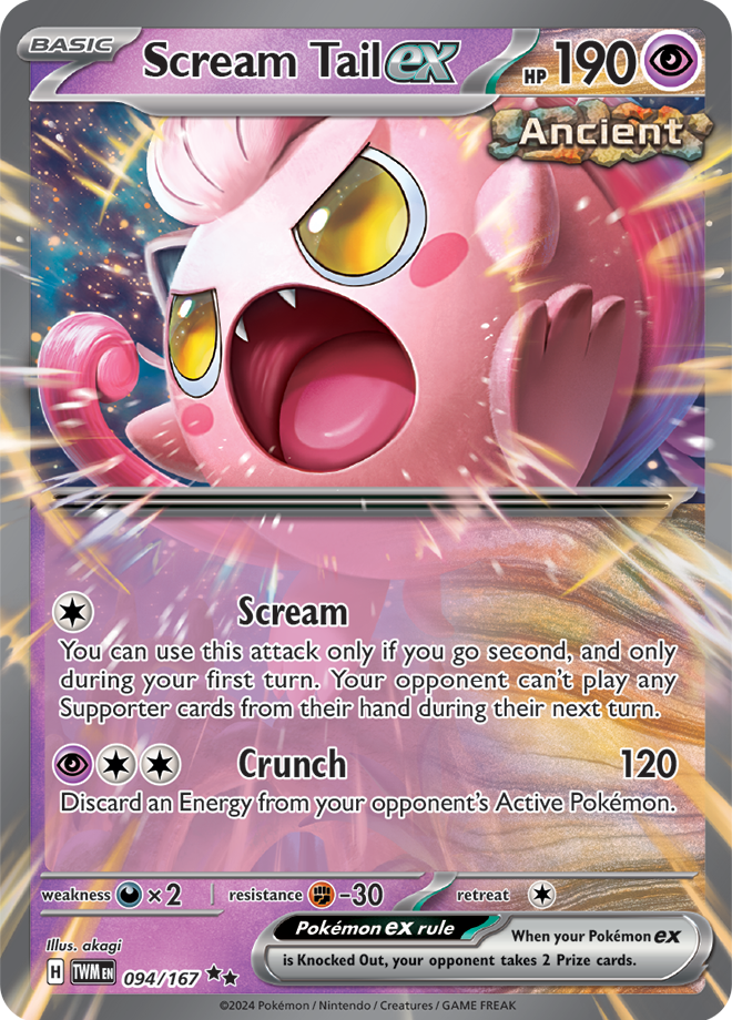 Pokémon TCG Scream Tail ex – TWM 094/167 Double Rare Holo – EN