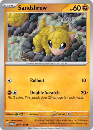 Pokémon TCG Sandshrew – TWM 097/167 Common Regular – EN