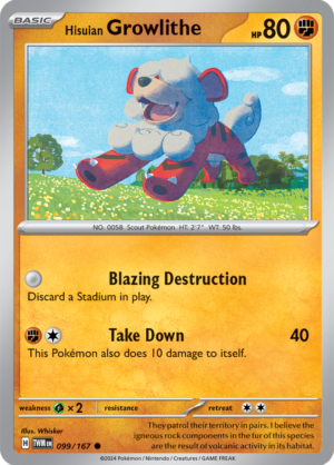 Pokémon TCG Hisuian Growlithe – TWM 099/167 Common Regular – EN
