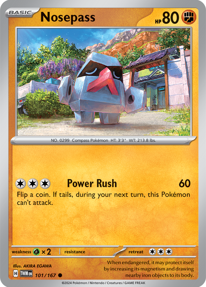 Pokémon TCG Nosepass – TWM 101/167 Common Regular – EN