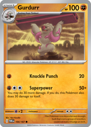 Pokémon TCG Gurdurr – TWM 104/167 Common Regular – EN