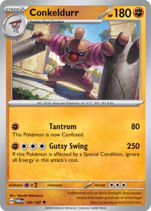 Pokémon TCG Conkeldurr – TWM 105/167 Uncommon Regular – EN