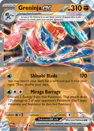 Pokémon TCG Greninja ex – TWM 106/167 Double Rare Holo – EN
