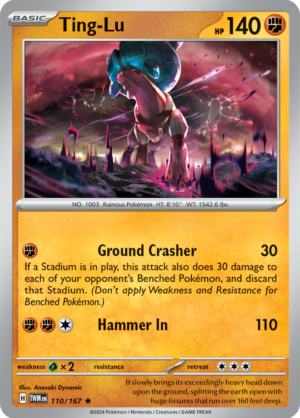 Pokémon TCG Ting-Lu – TWM 110/167 Rare Holo – EN