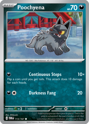 Pokémon TCG Poochyena – TWM 113/167 Common Regular – EN