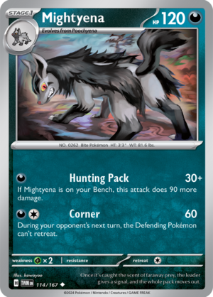 Pokémon TCG Mightyena – TWM 114/167 Uncommon Regular – EN
