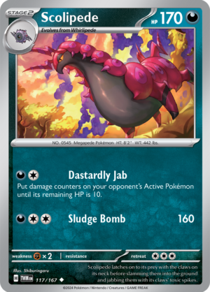 Pokémon TCG Scolipede – TWM 117/167 Uncommon Regular – EN