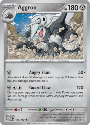 Pokémon TCG Aggron – TWM 122/167 Uncommon Regular – EN
