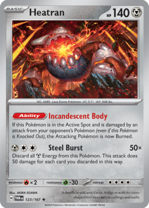 Pokémon TCG Heatran – TWM 123/167 Rare Holo – EN