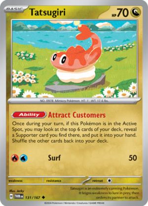 Pokémon TCG Tatsugiri – TWM 131/167 Uncommon Regular – EN