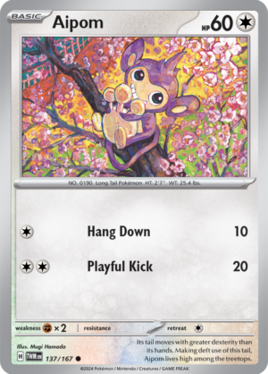 Pokémon TCG Aipom – TWM 137/167 Common Regular – EN