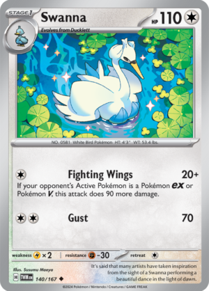 Pokémon TCG Swanna – TWM 140/167 Uncommon Regular – EN