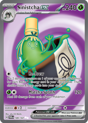 Pokémon TCG Sinistcha ex – TWM 189/167 Ultra Rare Holo – EN