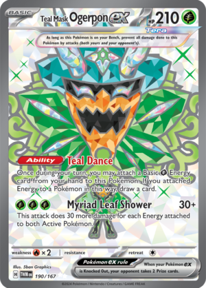 Pokémon TCG Teal Mask Ogerpon ex – TWM 190/167 Ultra Rare Holo – EN