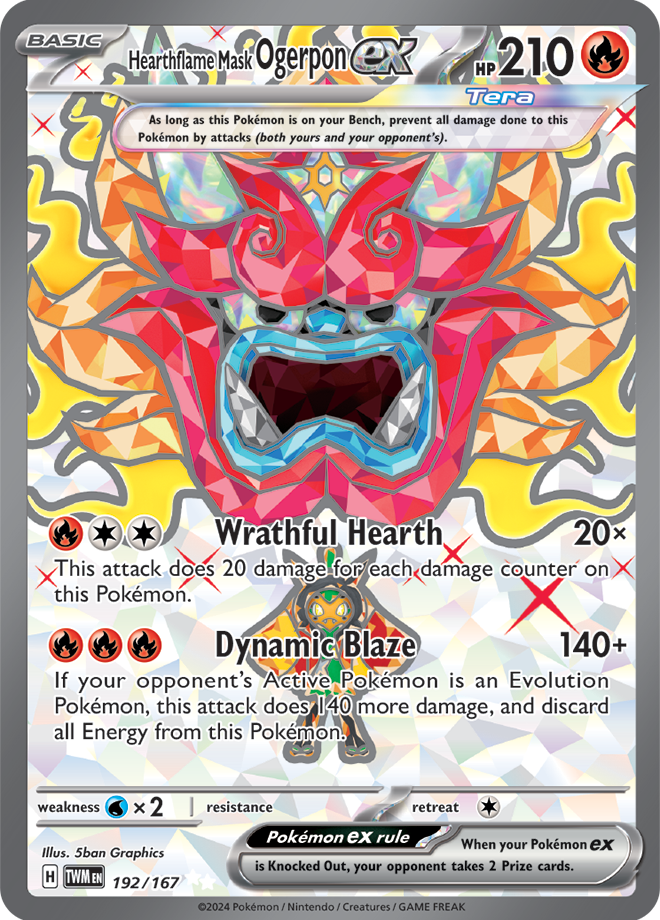 Pokémon TCG Hearthflame Mask Ogerpon ex – TWM 192/167 Ultra Rare Holo – EN
