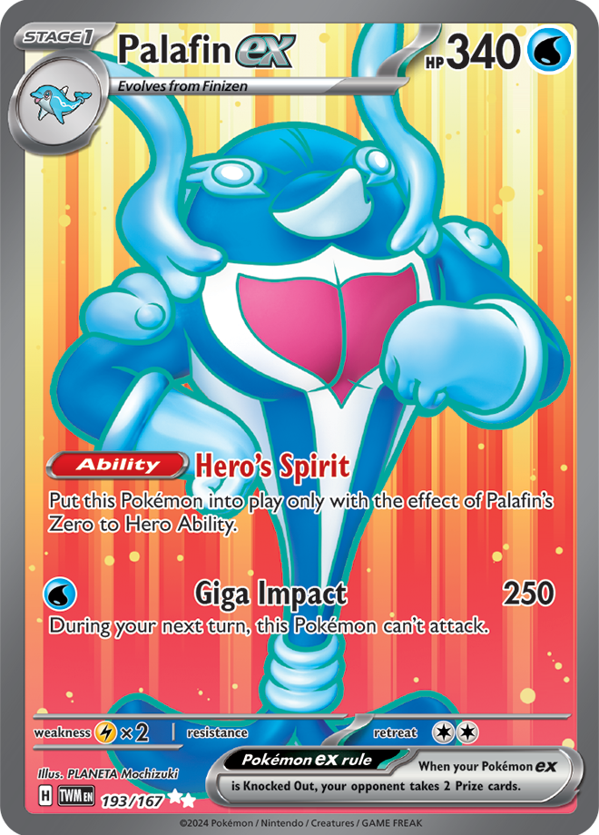 Pokémon TCG Palafin ex – TWM 193/167 Ultra Rare Holo – EN