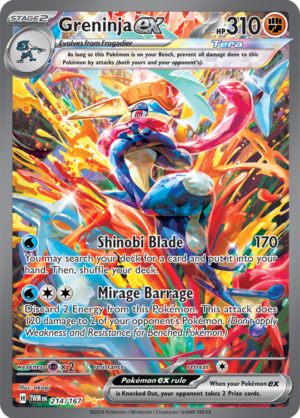 Pokémon TCG Greninja ex – TWM 214/167 Special Illustration Rare Holo – EN