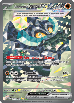 Pokémon TCG Cornerstone Mask Ogerpon ex – TWM 215/167 Special Illustration Rare Holo – EN