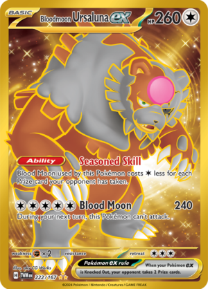 Pokémon TCG Bloodmoon Ursaluna ex – TWM 222/167 Hyper Rare Holo – EN