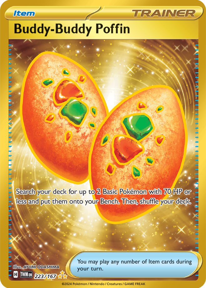 Pokémon TCG Buddy-Buddy Poffin – TWM 223/167 Hyper Rare Holo – EN