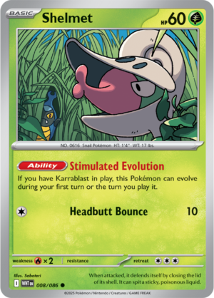 Pokémon TCG Shelmet – WHT 008/086 Common Regular – EN