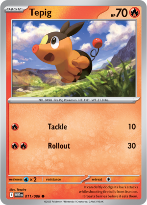 Pokémon TCG Tepig – WHT 011/086 Common Regular – EN
