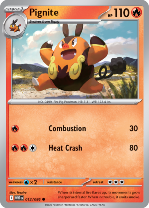 Pokémon TCG Pignite – WHT 012/086 Common Regular – EN