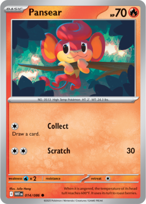 Pokémon TCG Pansear – WHT 014/086 Common Regular – EN