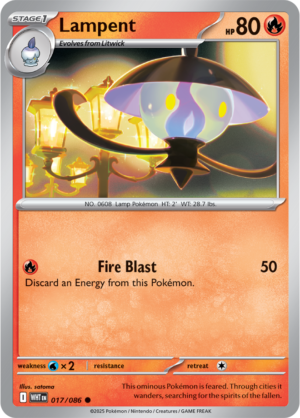 Pokémon TCG Lampent – WHT 017/086 Common Regular – EN