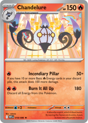 Pokémon TCG Chandelure – WHT 018/086 Rare Holo – EN