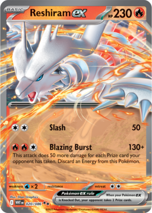 Pokémon TCG Reshiram ex – WHT 020/086 Double Rare Holo – EN