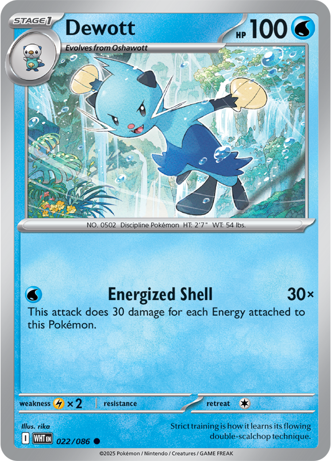 Pokémon TCG Dewott – WHT 022/086 Common Reverse Holofoil – EN