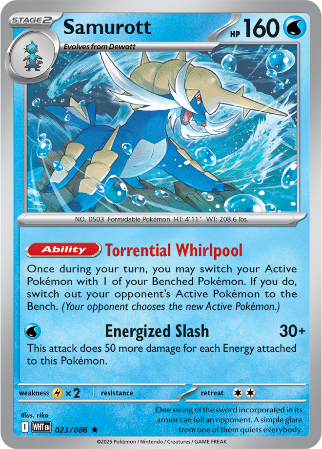 Pokémon TCG Samurott – WHT 023/086 Rare Reverse Holofoil – EN