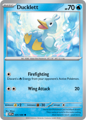 Pokémon TCG Ducklett – WHT 025/086 Common Regular – EN