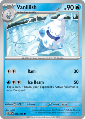 Pokémon TCG Vanillish – WHT 028/086 Common Regular – EN