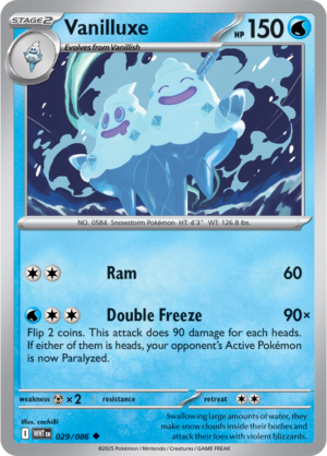 Pokémon TCG Vanilluxe – WHT 029/086 Uncommon Regular – EN