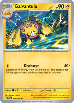 Pokémon TCG Galvantula – WHT 034/086 Uncommon Regular – EN