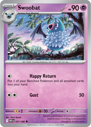Pokémon TCG Swoobat – WHT 037/086 Uncommon Regular – EN