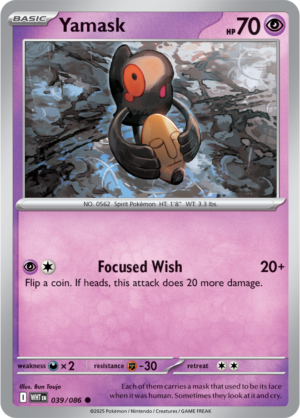Pokémon TCG Yamask – WHT 039/086 Common Reverse Holofoil – EN