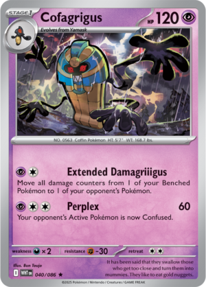 Pokémon TCG Cofagrigus – WHT 040/086 Rare Reverse Holofoil – EN