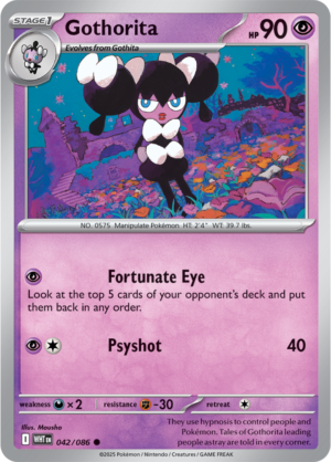Pokémon TCG Gothorita – WHT 042/086 Common Reverse Holofoil – EN