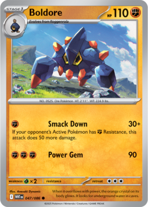 Pokémon TCG Boldore – WHT 047/086 Common Reverse Holofoil – EN