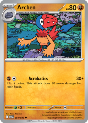 Pokémon TCG Archen – WHT 050/086 Uncommon Reverse Holofoil – EN