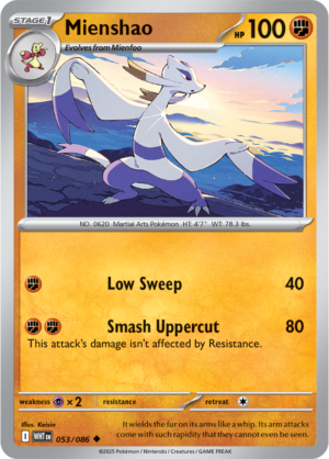 Pokémon TCG Mienshao – WHT 053/086 Uncommon Reverse Holofoil – EN